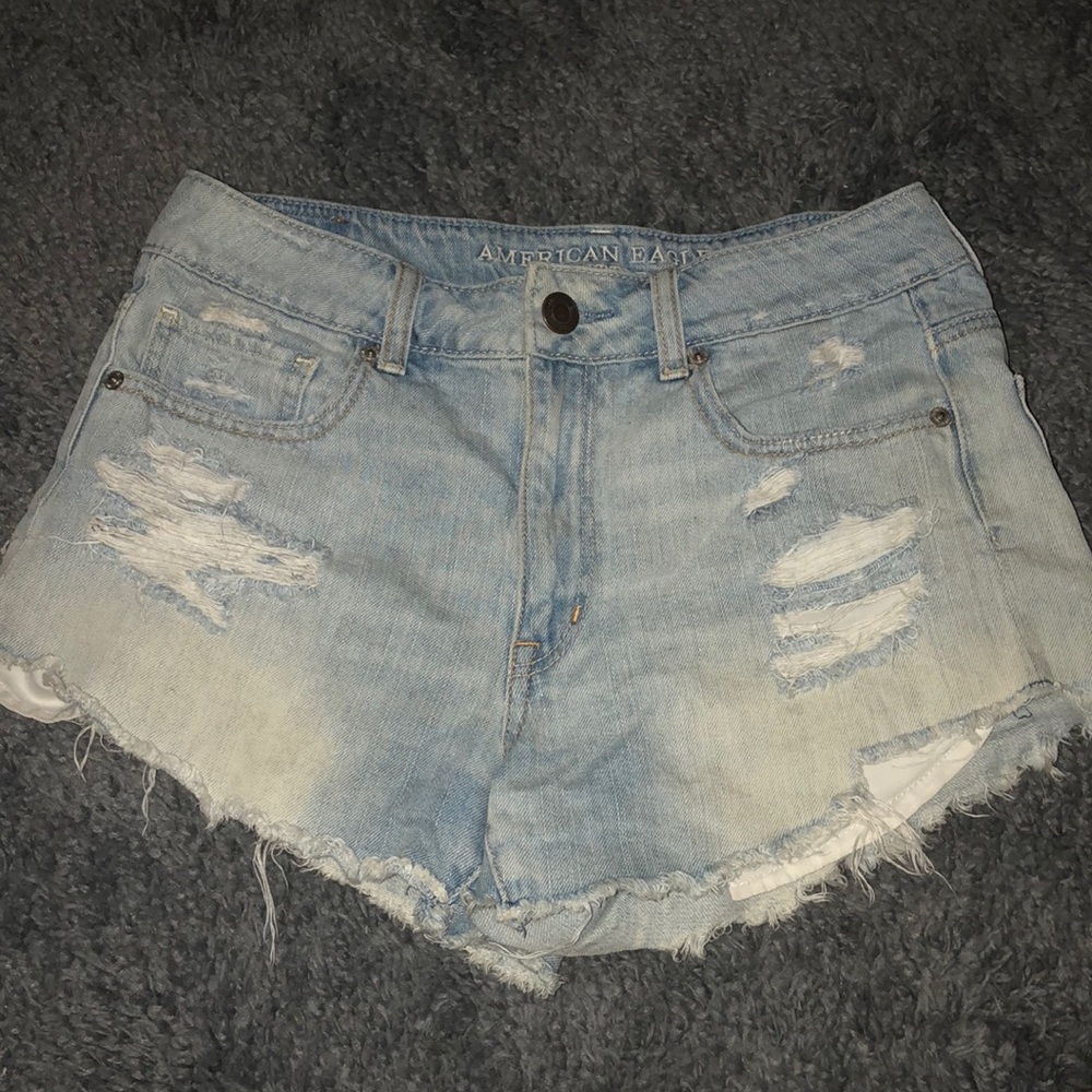 High waisted denim shorts